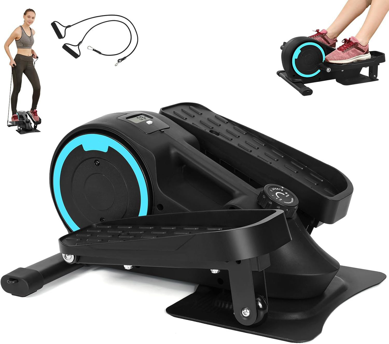 Raemao Under Desk Elliptical Magnetic Portable Elliptical Leg Exerciser Stair Stepper Under Desk Bicycle Pedal Exerciser Home Mini Elliptical Exerciser For Seniors Grey Wayfair